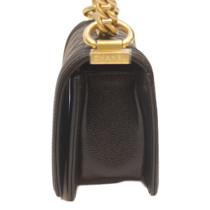 CHANEL シャネル A67364 黒 キャビア G金具 ミニボーイシャネル15 チェーンショルダー ショルダーバッグ
