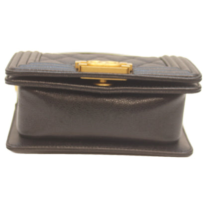 CHANEL シャネル A67364 黒 キャビア G金具 ミニボーイシャネル15 チェーンショルダー ショルダーバッグ