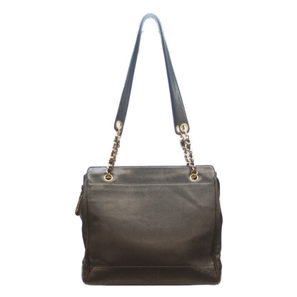 CHANEL シャネル 2番 黒 キャビア G金具 トリプルココ チェーントート トートバッグ