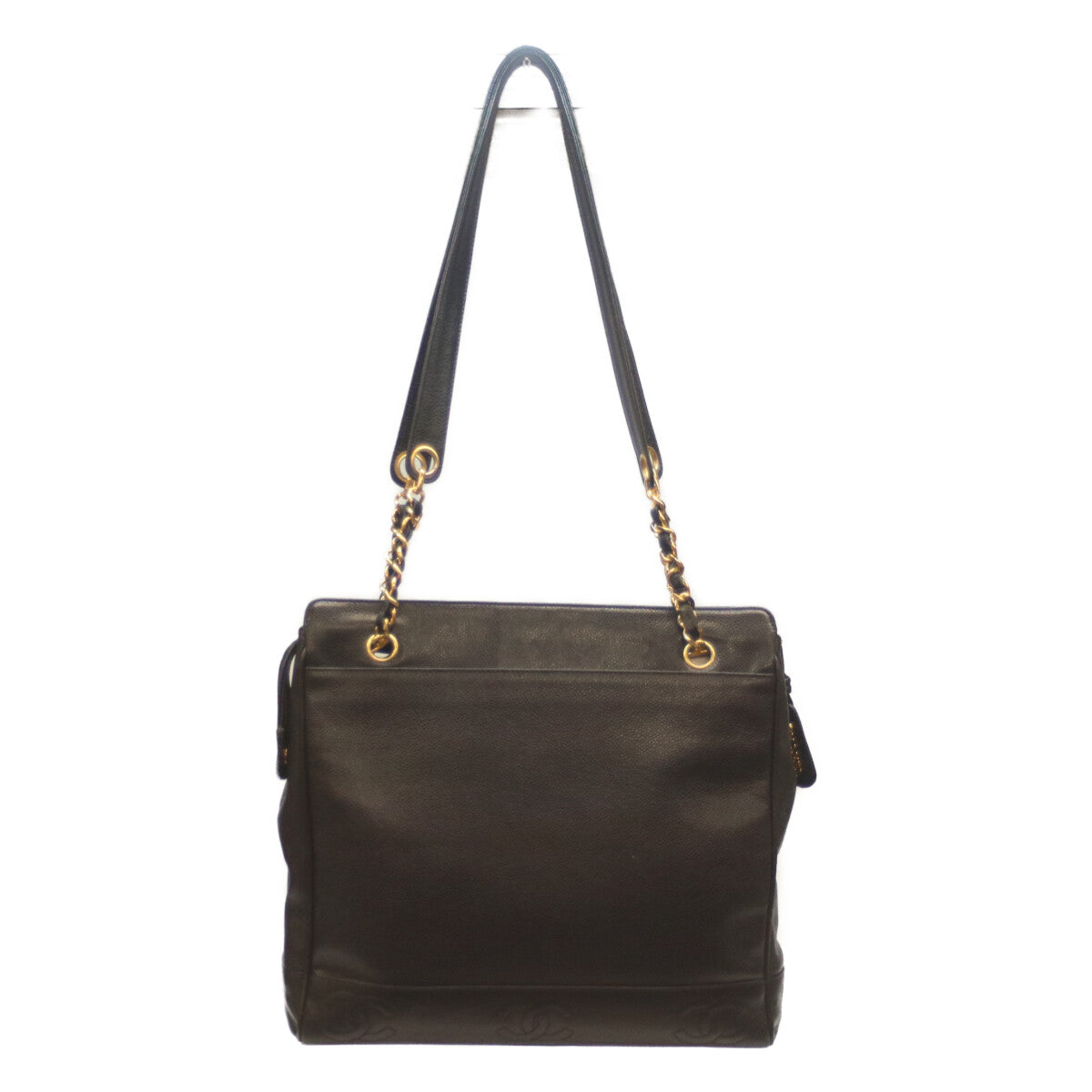 CHANEL シャネル 2番 黒 キャビア G金具 トリプルココ チェーントート トートバッグ