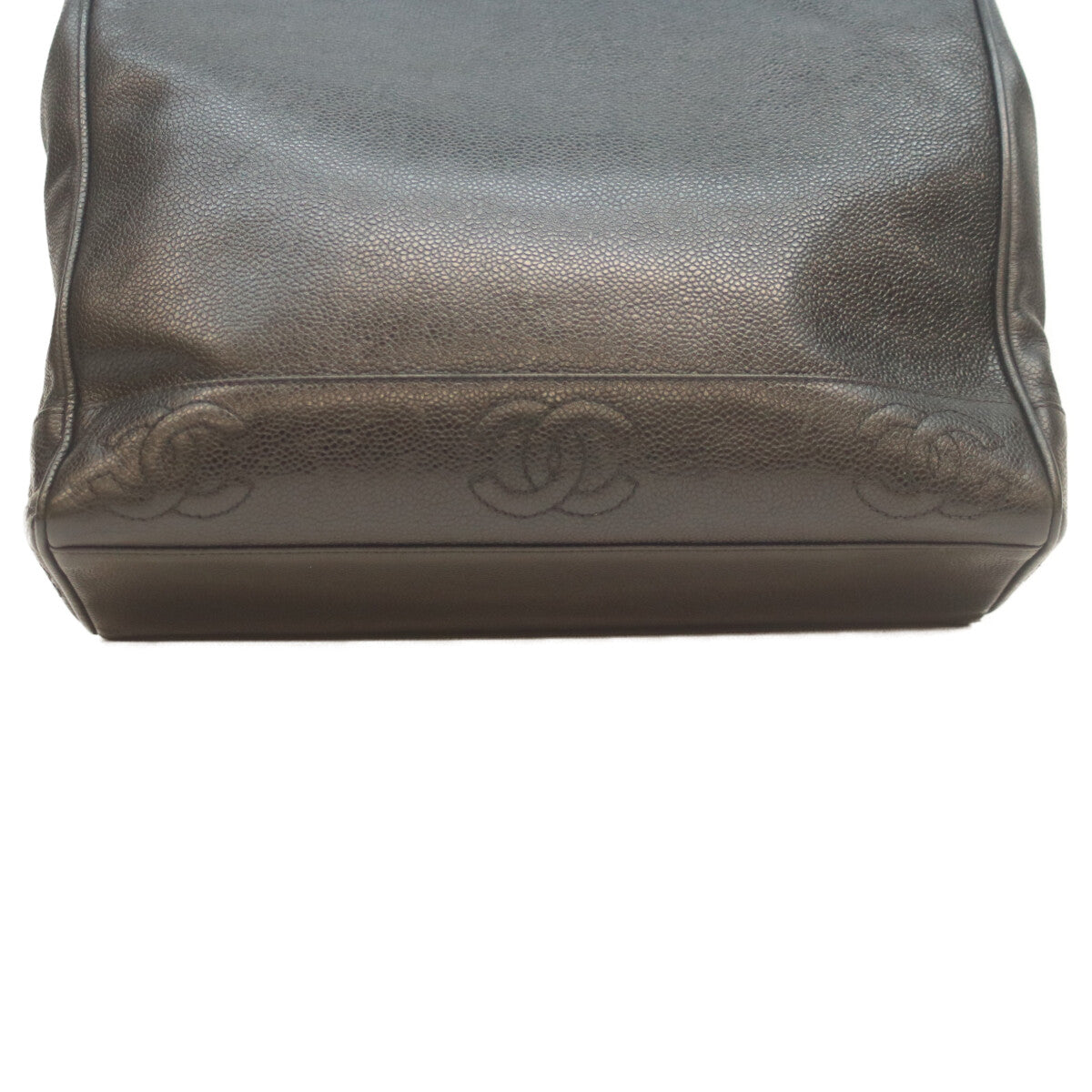 CHANEL シャネル 2番 黒 キャビア G金具 トリプルココ チェーントート トートバッグ