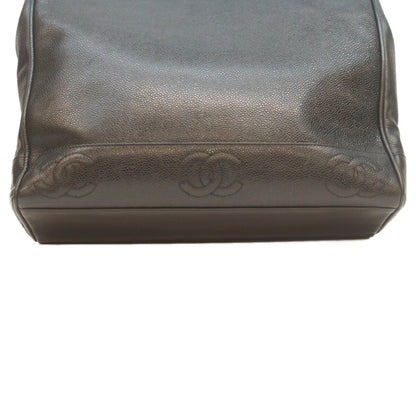 CHANEL シャネル 2番 黒 キャビア G金具 トリプルココ チェーントート トートバッグ