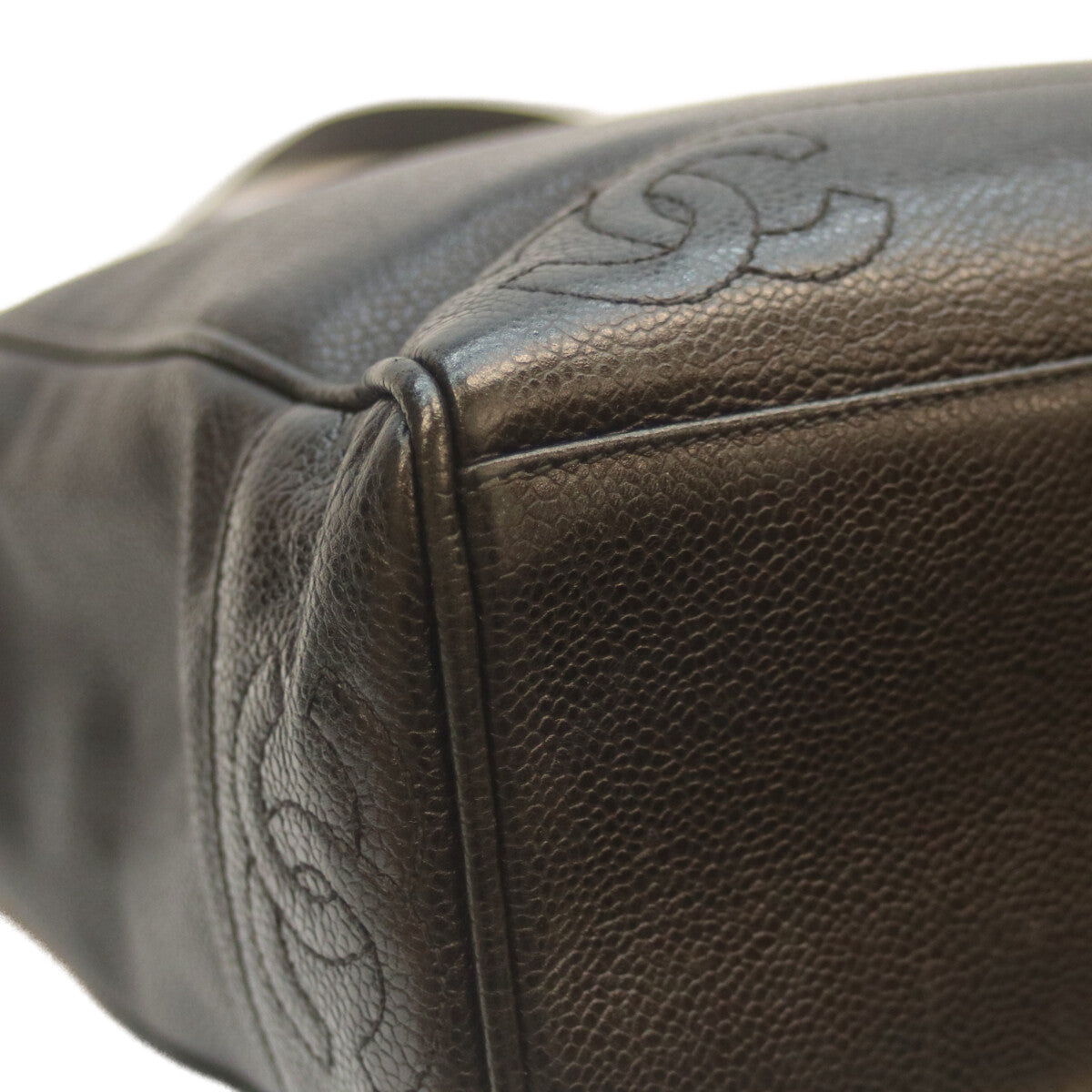 CHANEL シャネル 2番 黒 キャビア G金具 トリプルココ チェーントート トートバッグ