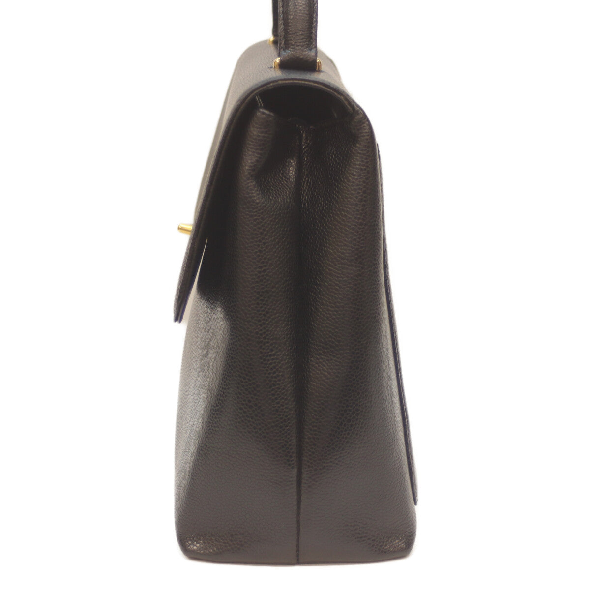 CHANEL シャネル 5番 黒 キャビア G金具 トップハンドル ハンド ハンドバッグ