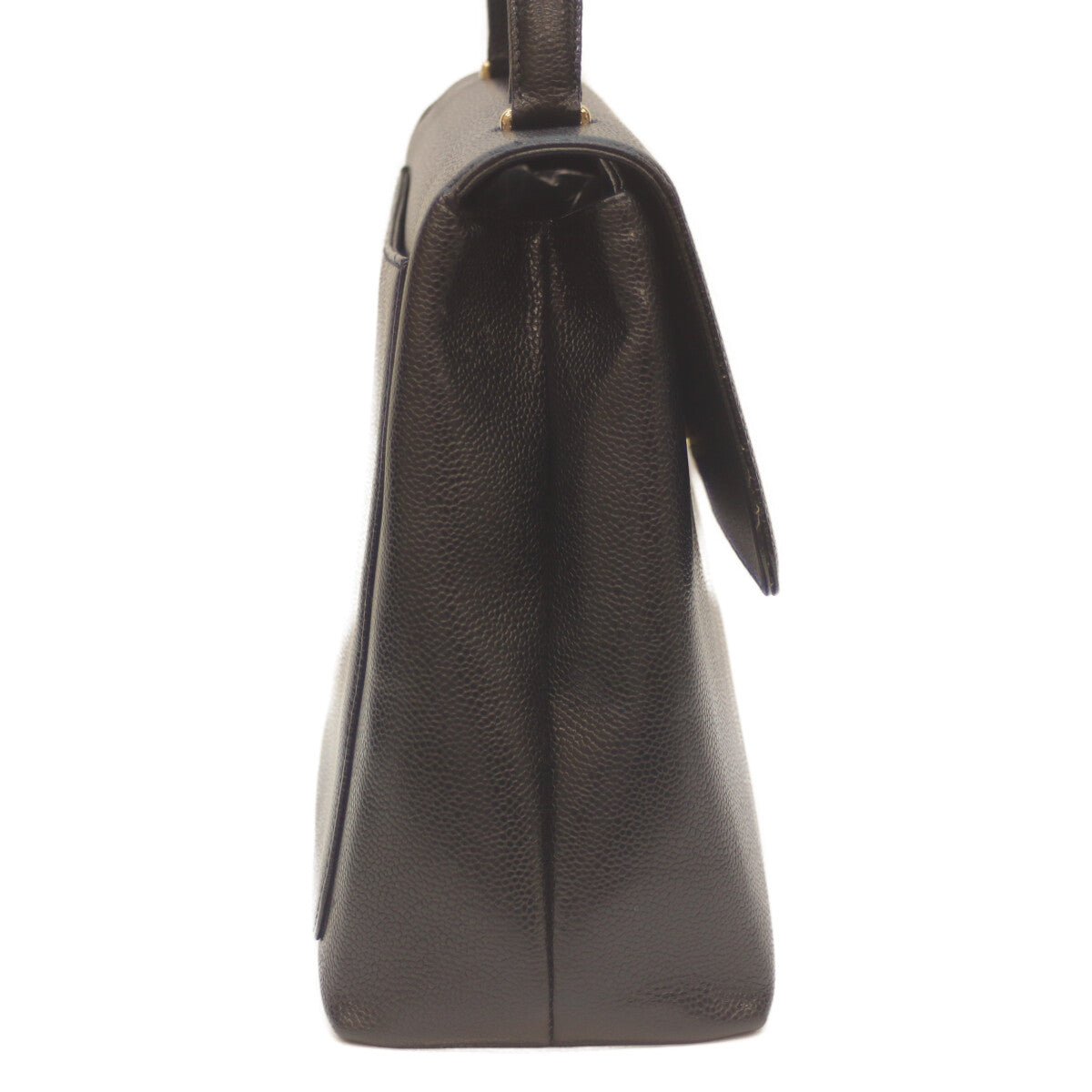 CHANEL シャネル 5番 黒 キャビア G金具 トップハンドル ハンド ハンドバッグ