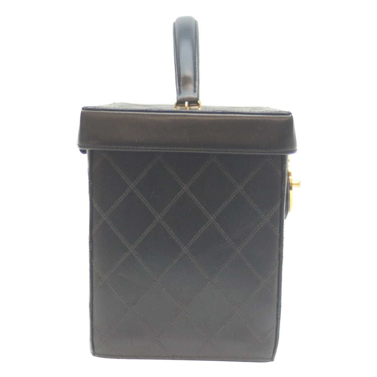 CHANEL シャネル 5番 黒 ビコローレ ラム G金具 2WAYバニティ ショルダーバッグ