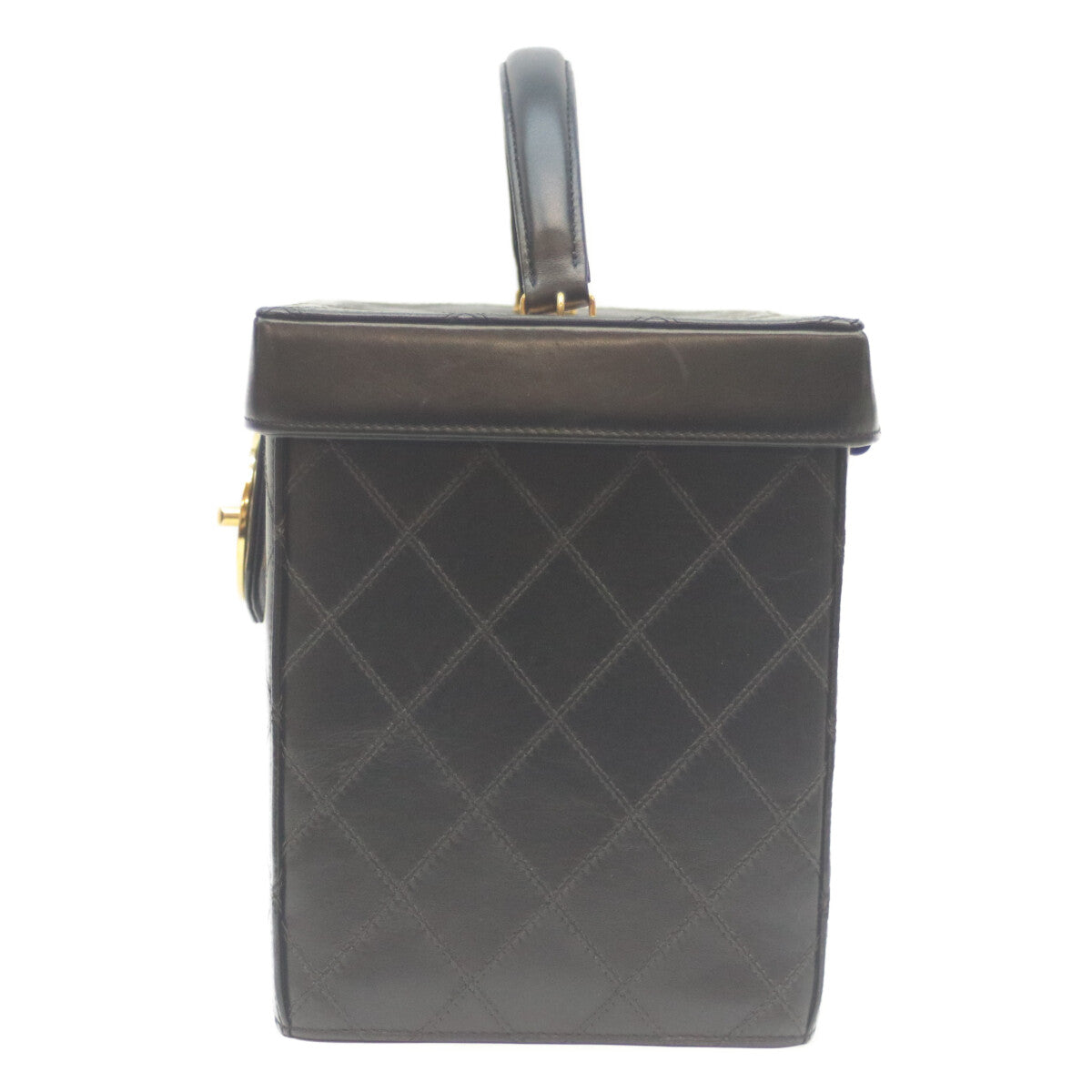 CHANEL シャネル 5番 黒 ビコローレ ラム G金具 2WAYバニティ ショルダーバッグ