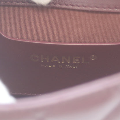 CHANEL シャネル AS5048 ボルドー ラム×パテント G金具 ミニマトラッセ20 シングルフラップバッグ ショルダーバッグ