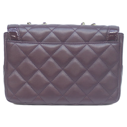 CHANEL シャネル AS5048 ボルドー ラム×パテント G金具 ミニマトラッセ20 シングルフラップバッグ ショルダーバッグ