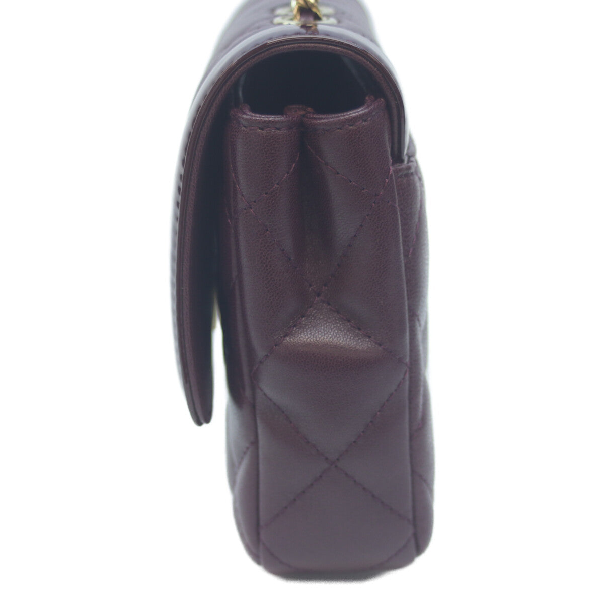 CHANEL シャネル AS5048 ボルドー ラム×パテント G金具 ミニマトラッセ20 シングルフラップバッグ ショルダーバッグ