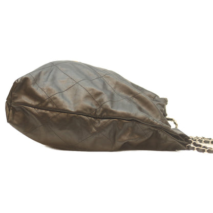 CHANEL シャネル AS3262 黒 シャイニーカーフ SV金具 シャネル22ラージ ショルダーバッグ