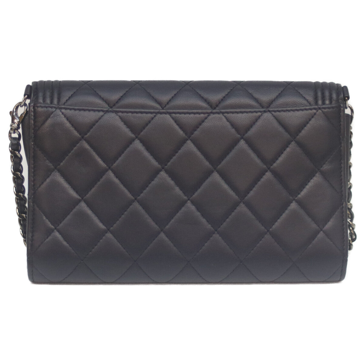 CHANEL シャネル 20番 ネイビー ラム ボーイシャネル シルバー金具 チェーンウォレット 長財布（小銭入れあり）