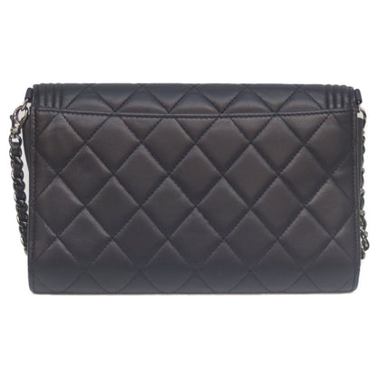 CHANEL シャネル 20番 ネイビー ラム ボーイシャネル シルバー金具 チェーンウォレット 長財布（小銭入れあり）