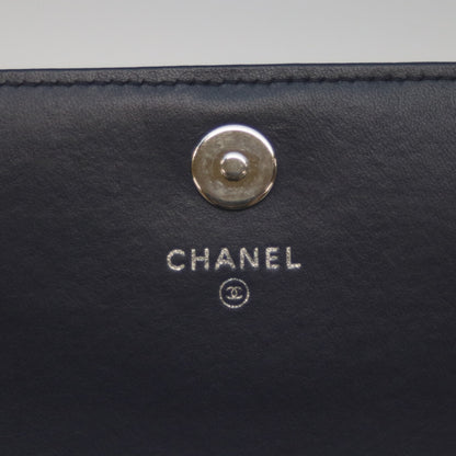 CHANEL シャネル 20番 ネイビー ラム ボーイシャネル シルバー金具 チェーンウォレット 長財布（小銭入れあり）