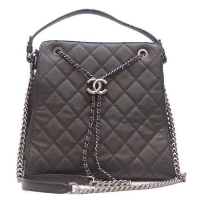 CHANEL シャネル 24番 A93354 黒 ｷｬﾋﾞｱ ｼﾙﾊﾞｰ金具 CCﾊﾞｹｯﾄ 2WAYﾁｪｰﾝｼｮﾙﾀﾞｰ ショルダーバッグ