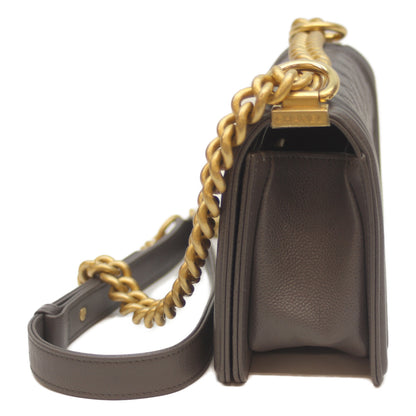 CHANEL シャネル ﾗｲﾄｸﾞﾚｰ G金具 ｷｬﾋﾞｱ ﾎﾞｰｲｼｬﾈﾙ20ｽﾓｰﾙ ショルダーバッグ