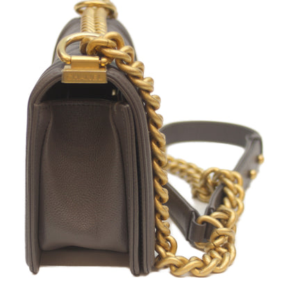 CHANEL シャネル ﾗｲﾄｸﾞﾚｰ G金具 ｷｬﾋﾞｱ ﾎﾞｰｲｼｬﾈﾙ20ｽﾓｰﾙ ショルダーバッグ