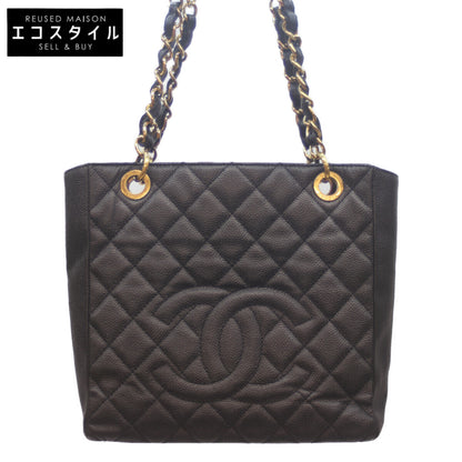 CHANEL シャネル 14番 黒 ｷｬﾋﾞｱ G金具 PSTﾄｰﾄ トートバッグ