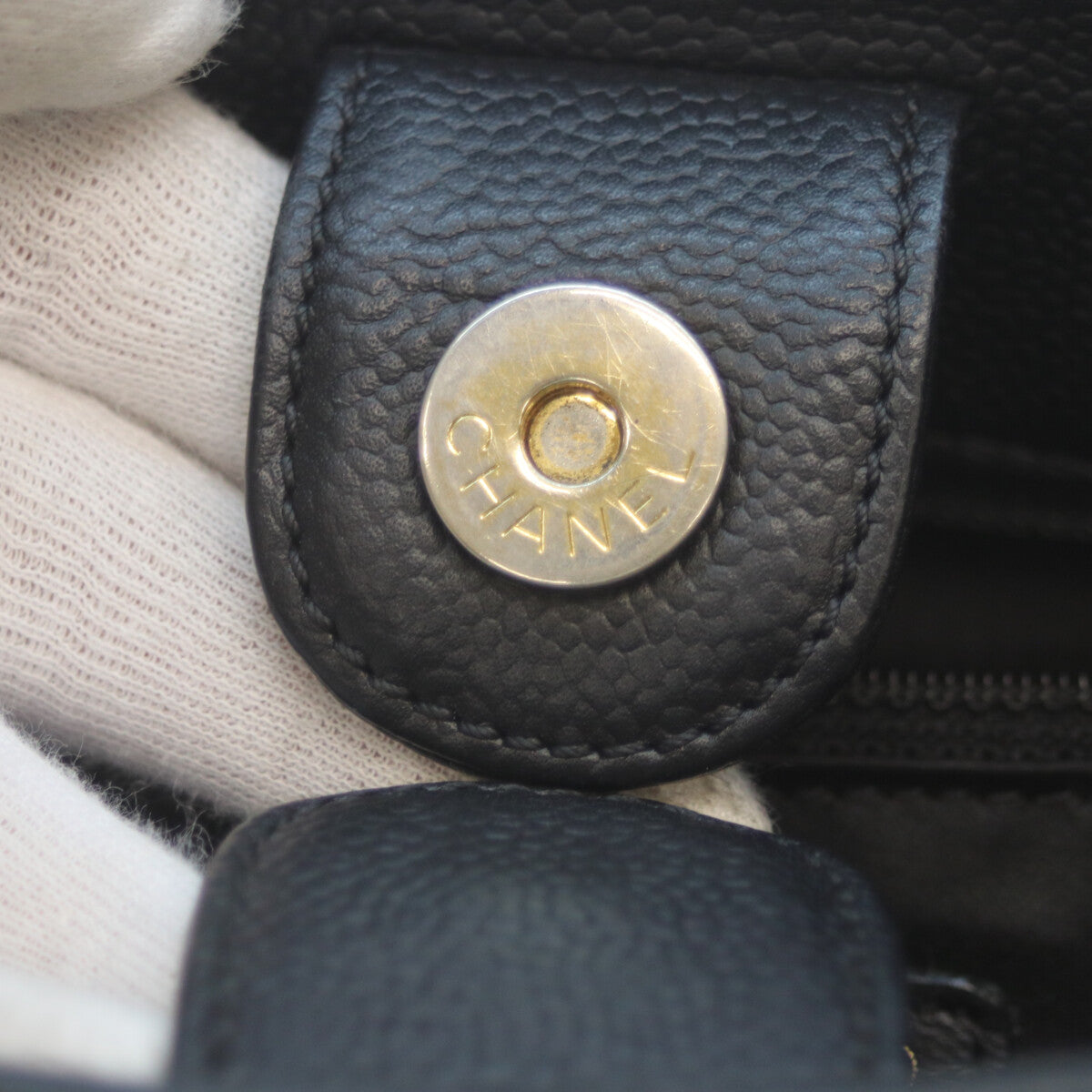 CHANEL シャネル 14番 黒 ｷｬﾋﾞｱ G金具 PSTﾄｰﾄ トートバッグ