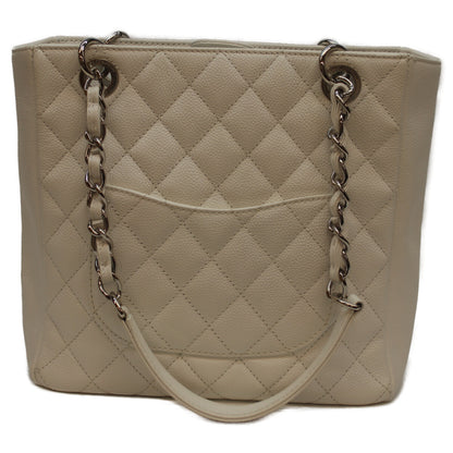 CHANEL シャネル 15番 白 ｷｬﾋﾞｱ ｼﾙﾊﾞｰ金具 PSTﾄｰﾄ トートバッグ