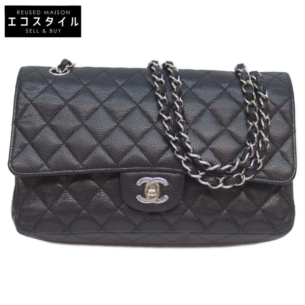 CHANEL シャネル 15番 A01112 黒 ｼﾙﾊﾞｰ金具 ｷｬﾋﾞｱ Wﾌﾗｯﾌﾟ ﾏﾄﾗｯｾ25ﾁｪｰﾝｼｮﾙﾀﾞｰ ショルダーバッグ
