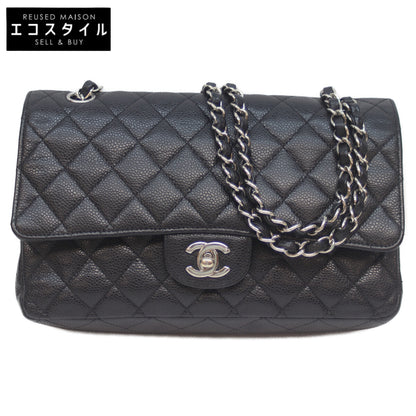 CHANEL シャネル 15番 A01112 黒 ｼﾙﾊﾞｰ金具 ｷｬﾋﾞｱ Wﾌﾗｯﾌﾟ ﾏﾄﾗｯｾ25ﾁｪｰﾝｼｮﾙﾀﾞｰ ショルダーバッグ