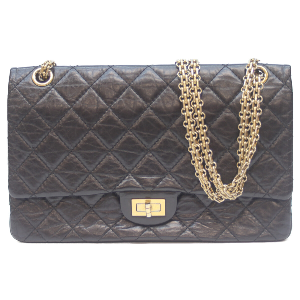 CHANEL シャネル 15番 A37587 黒 ｴｲｼﾞﾄﾞｶｰﾌｽｷﾝ G金具 2.55 ﾏﾄﾗｯｾ28ﾁｪｰﾝｼｮﾙﾀﾞｰ ショルダーバッグ
