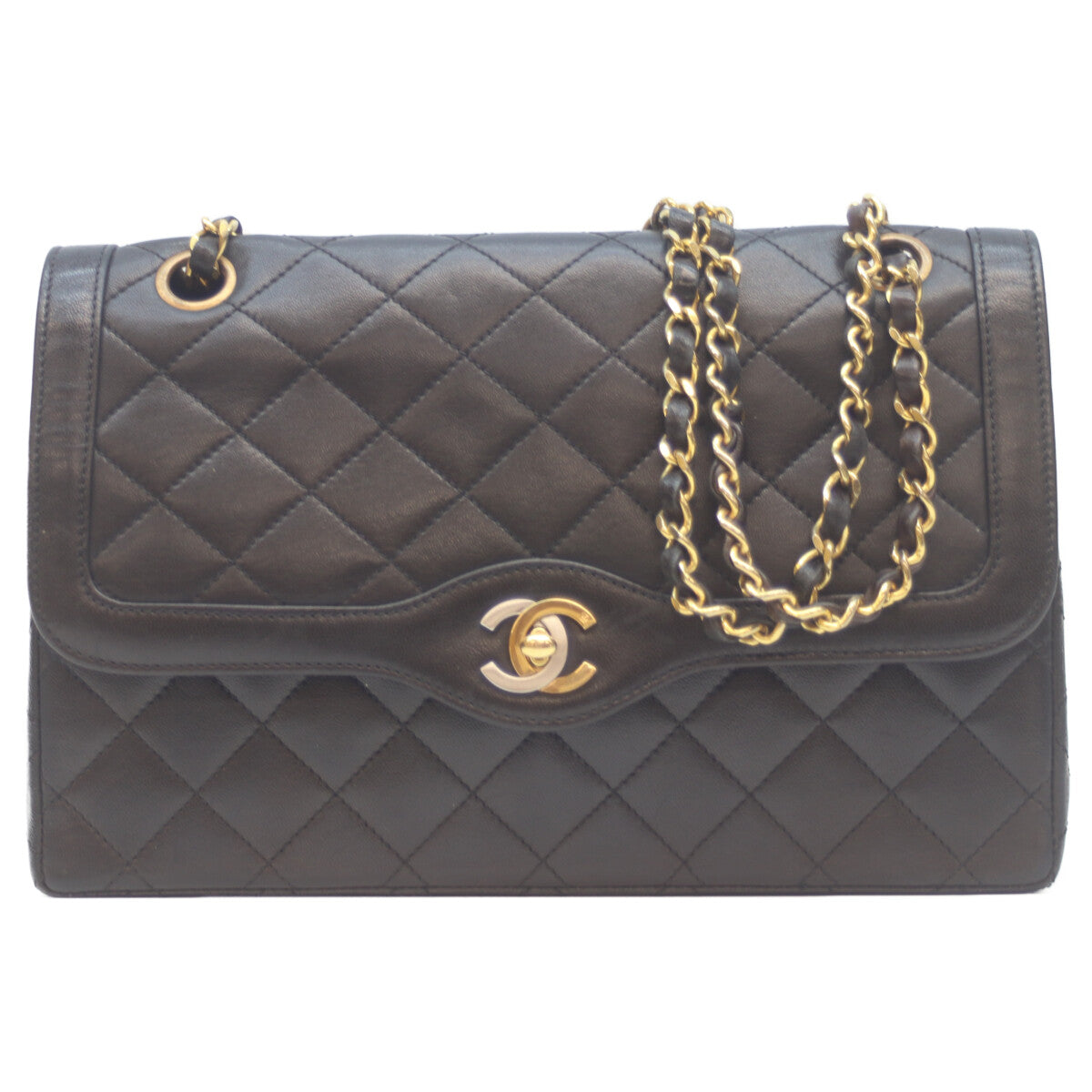 CHANEL シャネル 2番 黒 ﾊﾟﾘ限定 ﾗﾑ Wﾌﾗｯﾌﾟ ﾏﾄﾗｯｾ26 ﾁｪｰﾝｼｮﾙﾀﾞｰ ショルダーバッグ