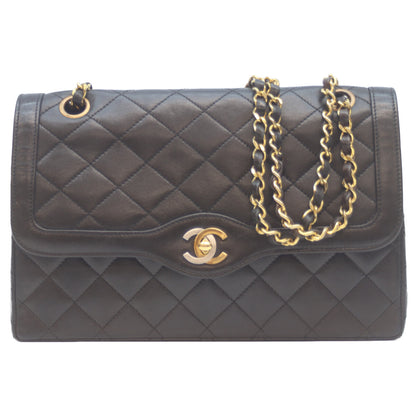 CHANEL シャネル 2番 黒 ﾊﾟﾘ限定 ﾗﾑ Wﾌﾗｯﾌﾟ ﾏﾄﾗｯｾ26 ﾁｪｰﾝｼｮﾙﾀﾞｰ ショルダーバッグ