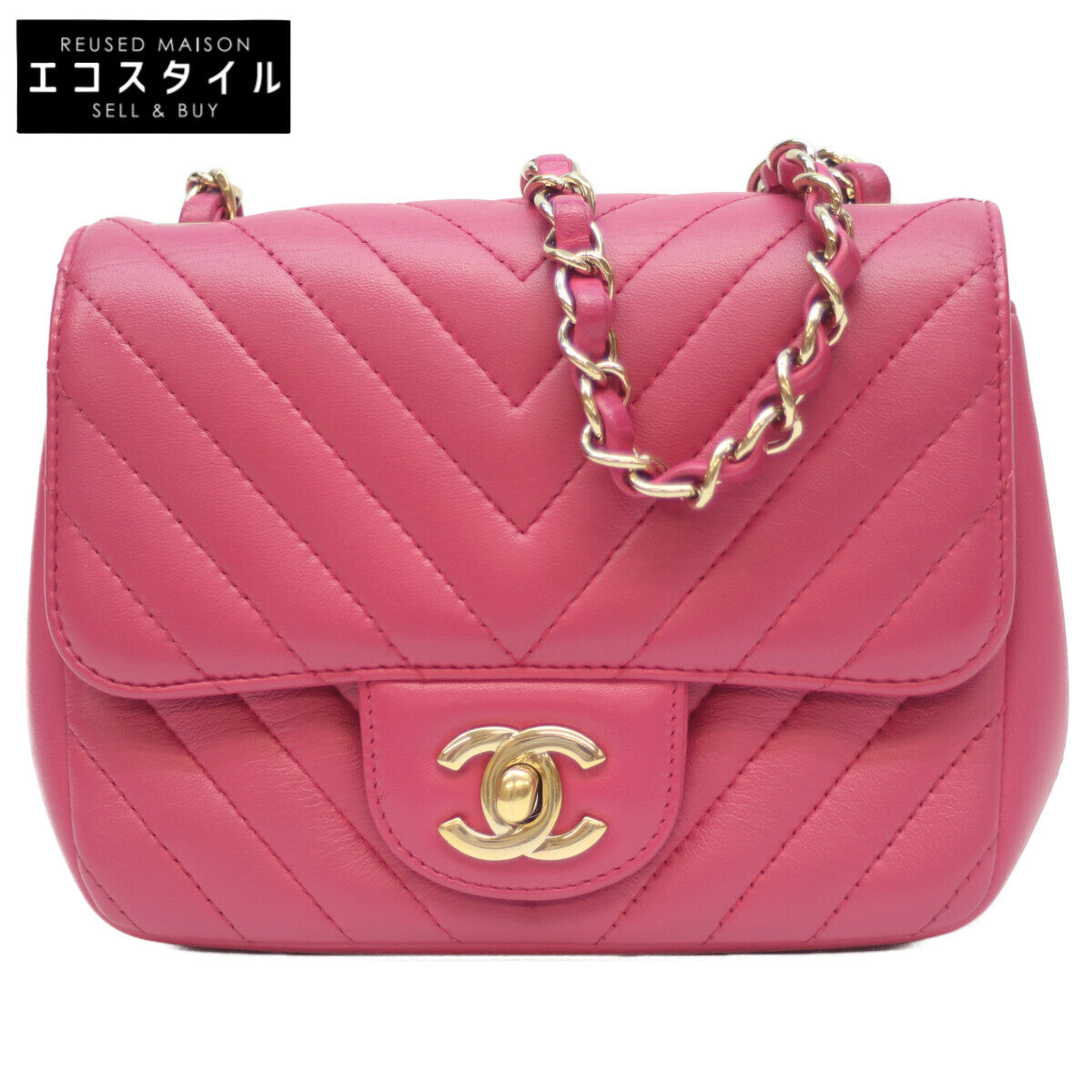 CHANEL シャネル 23番 A35200 ﾋﾟﾝｸ Vｽﾃｯﾁ ﾗﾑ G金具 ﾐﾆﾏﾄﾗｯｾ17 ショルダーバッグ