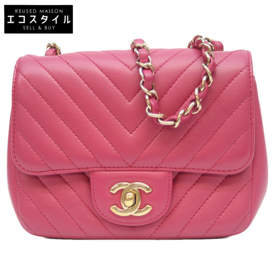 CHANEL シャネル 23番 A35200 ﾋﾟﾝｸ Vｽﾃｯﾁ ﾗﾑ G金具 ﾐﾆﾏﾄﾗｯｾ17 ショルダーバッグ