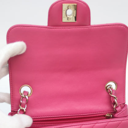 CHANEL シャネル 23番 A35200 ﾋﾟﾝｸ Vｽﾃｯﾁ ﾗﾑ G金具 ﾐﾆﾏﾄﾗｯｾ17 ショルダーバッグ