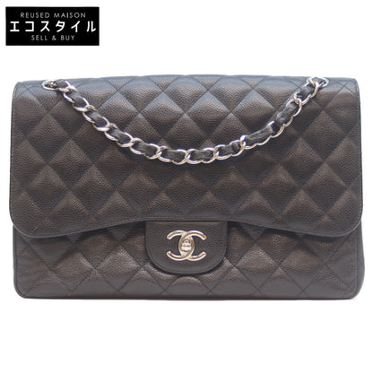 CHANEL シャネル 18番 A58600 黒 ｷｬﾋﾞｱ ｼﾙﾊﾞｰ金具 Wﾌﾗｯﾌﾟ ﾃﾞｶﾏﾄﾗｯｾ30 ショルダーバッグ