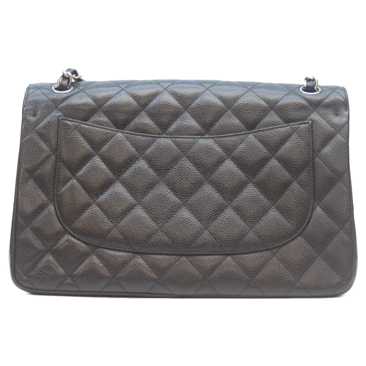 CHANEL シャネル 18番 A58600 黒 ｷｬﾋﾞｱ ｼﾙﾊﾞｰ金具 Wﾌﾗｯﾌﾟ ﾃﾞｶﾏﾄﾗｯｾ30 ショルダーバッグ