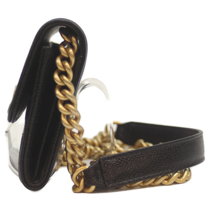 CHANEL シャネル AP2206 黒 ｷｬﾋﾞｱ G金具 ﾎﾞｰｲｼｬﾈﾙ ｺﾝﾊﾟｸﾄﾁｪｰﾝｳｫﾚｯﾄ ショルダーバッグ