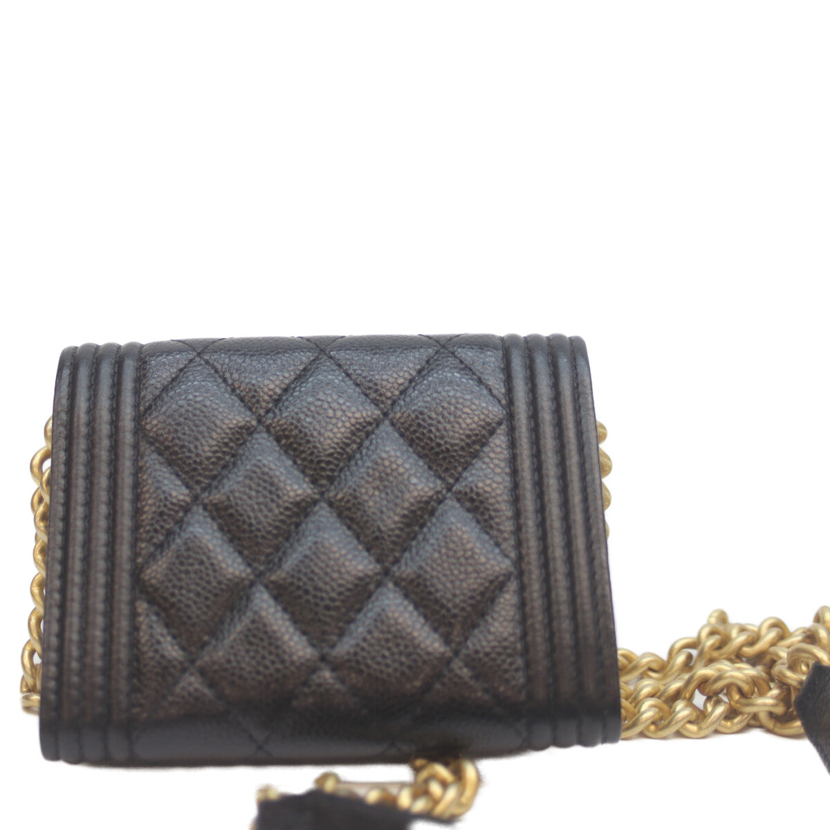 CHANEL シャネル AP2206 黒 ｷｬﾋﾞｱ G金具 ﾎﾞｰｲｼｬﾈﾙ ｺﾝﾊﾟｸﾄﾁｪｰﾝｳｫﾚｯﾄ ショルダーバッグ