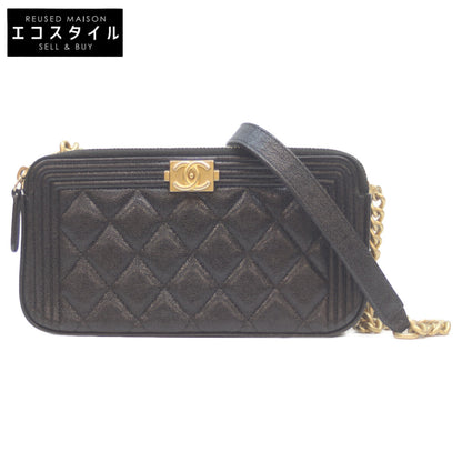 CHANEL シャネル 27番 A84069 黒 ｷｬﾋﾞｱ G金具 ﾎﾞｰｲｼｬﾈﾙ ﾁｪｰﾝｳｫﾚｯﾄ ショルダーバッグ