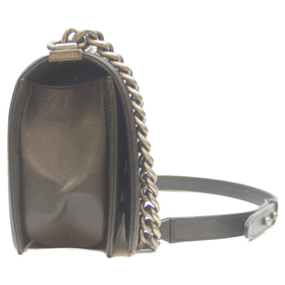 CHANEL シャネル 25番 A67086 黒 ｷｬﾋﾞｱ ｼﾙﾊﾞｰ金具 ボーイシャネル25 ﾐﾃﾞｨｱﾑ ショルダーバッグ