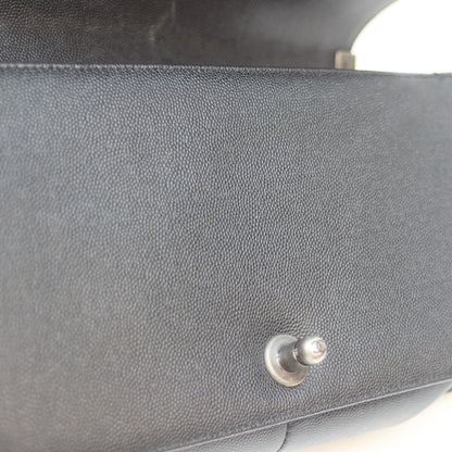 CHANEL シャネル 25番 A67086 黒 ｷｬﾋﾞｱ ｼﾙﾊﾞｰ金具 ボーイシャネル25 ﾐﾃﾞｨｱﾑ ショルダーバッグ