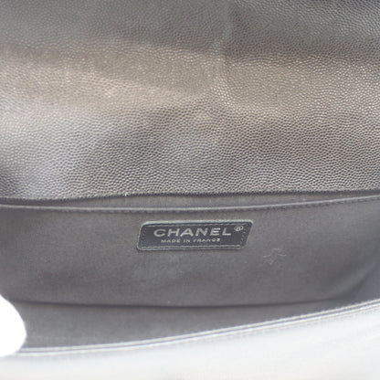 CHANEL シャネル 25番 A67086 黒 ｷｬﾋﾞｱ ｼﾙﾊﾞｰ金具 ボーイシャネル25 ﾐﾃﾞｨｱﾑ ショルダーバッグ