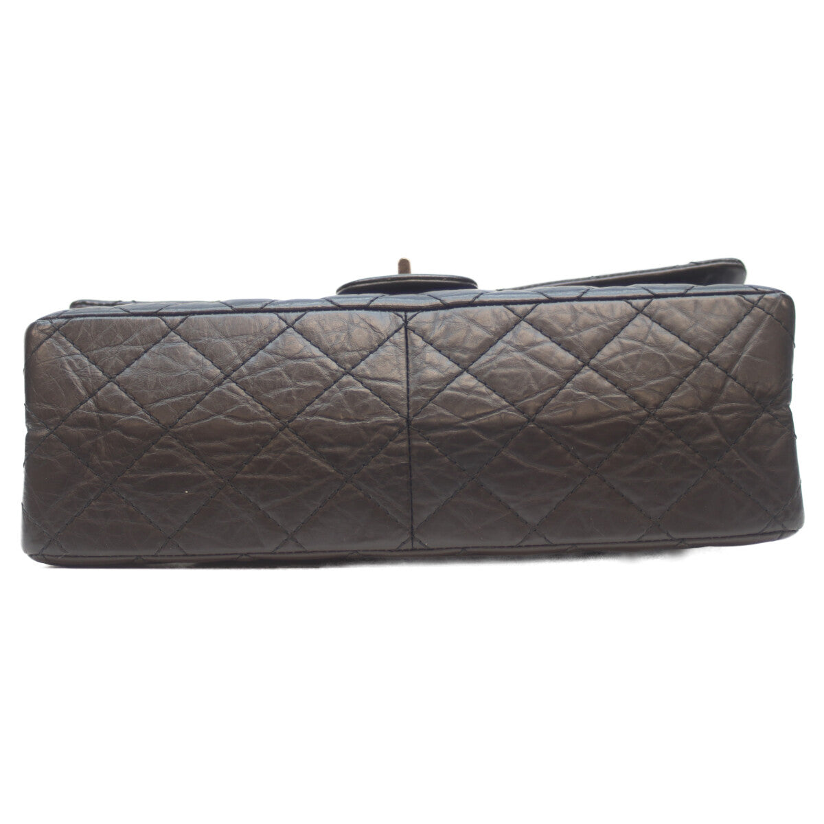 CHANEL シャネル 黒 Wﾌﾗｯﾌﾟ ｳﾞｨﾝﾃｰｼﾞｶｰﾌｽｷﾝ ｼﾙﾊﾞｰ金具 ﾏﾄﾗｯｾ 2.55 ﾗｰｼﾞ ショルダーバッグ 28