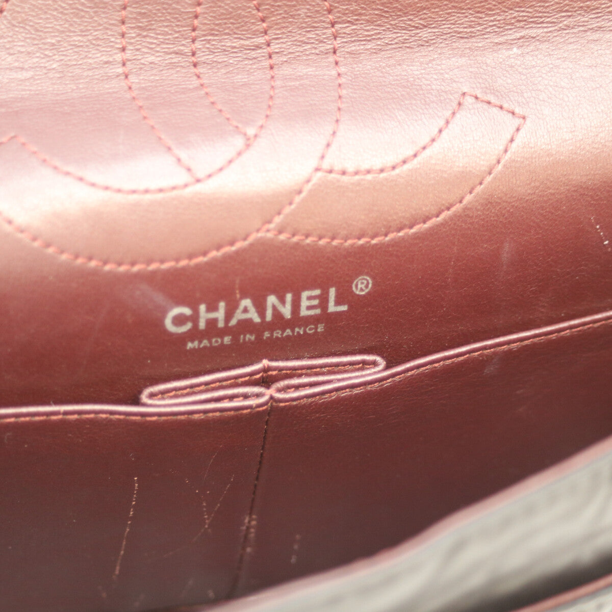 CHANEL シャネル 黒 Wﾌﾗｯﾌﾟ ｳﾞｨﾝﾃｰｼﾞｶｰﾌｽｷﾝ ｼﾙﾊﾞｰ金具 ﾏﾄﾗｯｾ 2.55 ﾗｰｼﾞ ショルダーバッグ 28