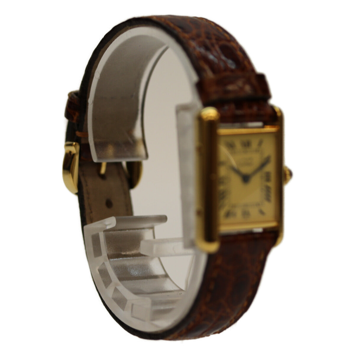 Cartier カルティエ 95年 W1003153 925 ﾏｽﾄﾀﾝｸSM ｳﾞｪﾙﾒｲﾕ QZ 革ﾍﾞﾙﾄ 腕時計