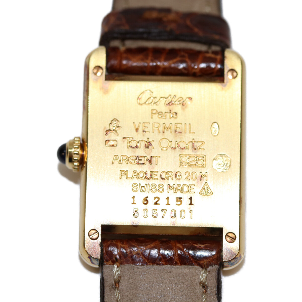 Cartier カルティエ 95年 W1003153 925 ﾏｽﾄﾀﾝｸSM ｳﾞｪﾙﾒｲﾕ QZ 革ﾍﾞﾙﾄ 腕時計