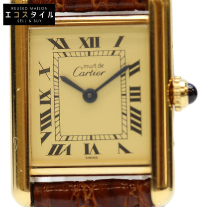 Cartier カルティエ 95年 W1003153 925 ﾏｽﾄﾀﾝｸSM ｳﾞｪﾙﾒｲﾕ QZ 革ﾍﾞﾙﾄ 腕時計