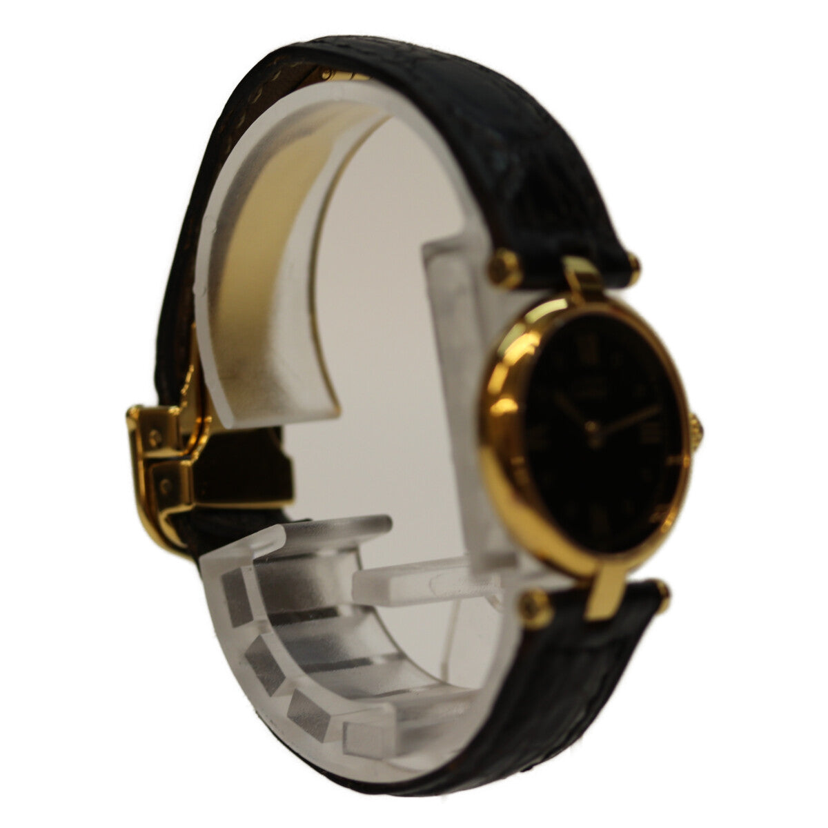 Cartier カルティエ 925 ﾏｽﾄｳﾞｧﾝﾄﾞｰﾑSM ｳﾞｪﾙﾒｲﾕ 黒文字盤 QZ/革 腕時計