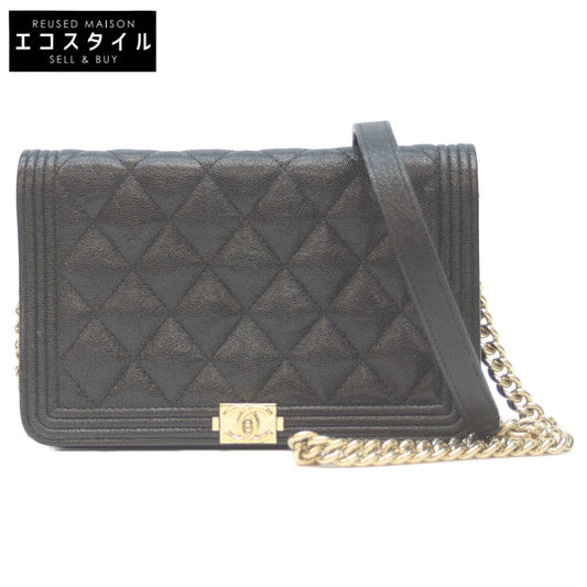 CHANEL シャネル 28番 AP1117 黒 ｷｬﾋﾞｱ G金具 ﾎﾞｰｲｼｬﾈﾙ ﾁｪｰﾝｳｫﾚｯﾄ ショルダーバッグ