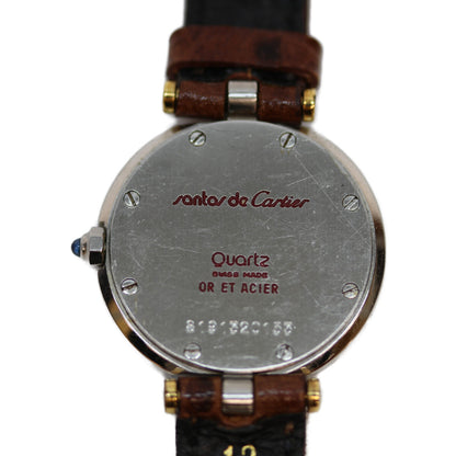 Cartier カルティエ ｻﾝﾄｽﾗｳﾝﾄﾞSM QZ 革 白文字盤 腕時計