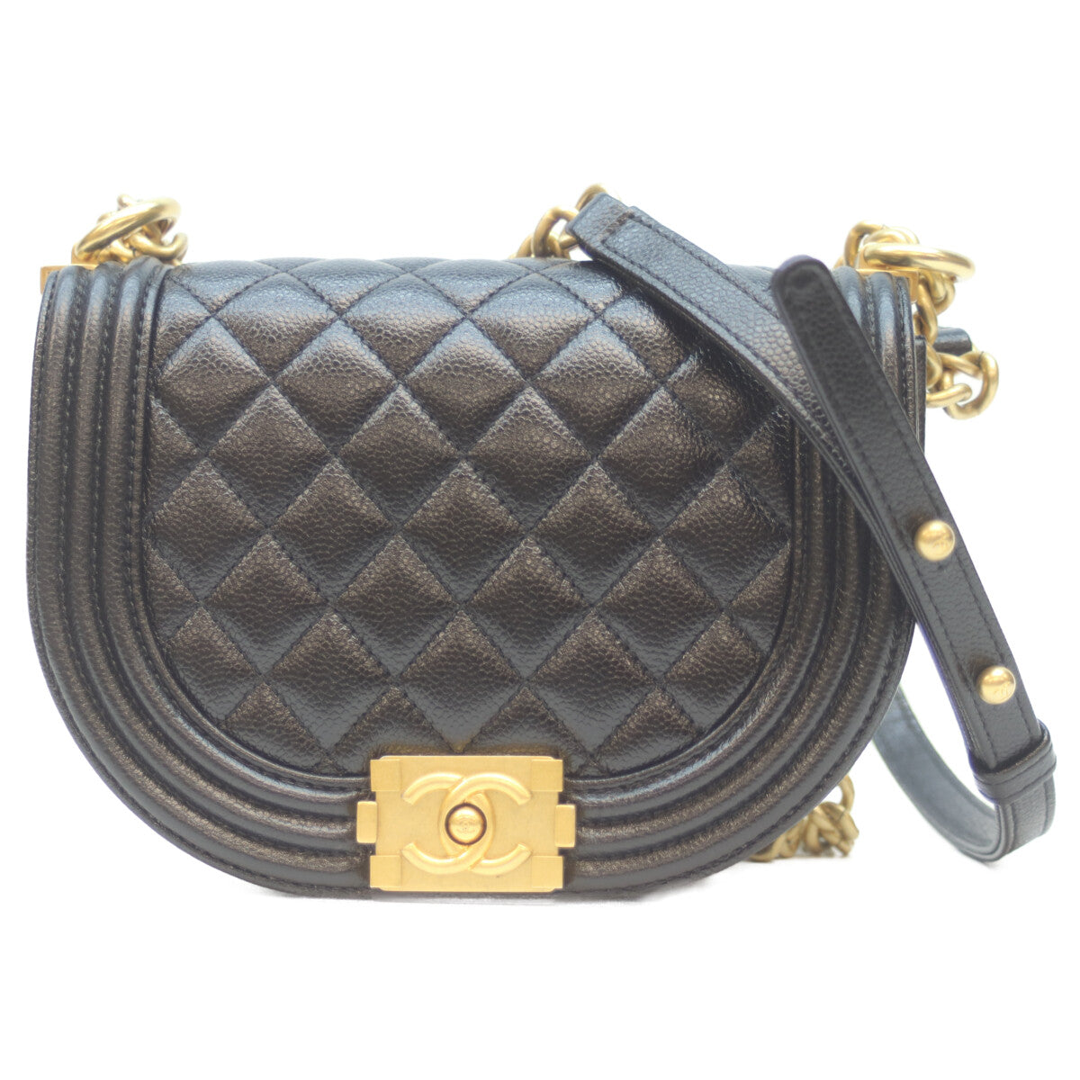 CHANEL シャネル AS3350 黒 ｷｬﾋﾞｱ G金具 ﾎﾞｰｲｼｬﾈﾙｽﾓｰﾙ ﾒｯｾﾝｼﾞｬｰ ショルダーバッグ