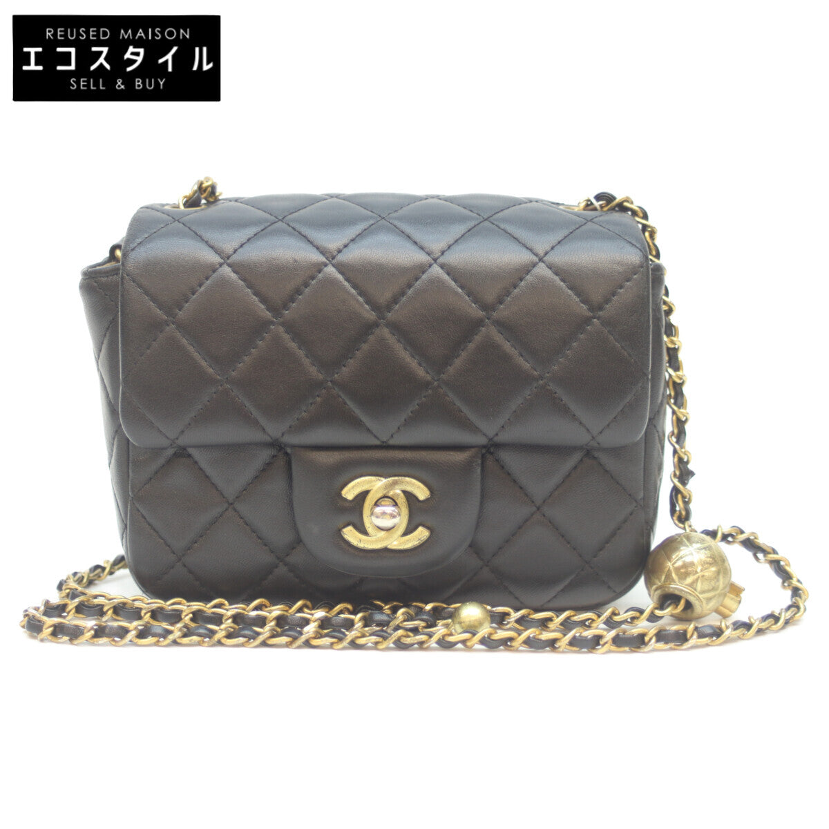 CHANEL シャネル AS1786 黒 ﾗﾑ G金具 ｺｺﾎﾞｰﾙ ﾐﾆﾏﾄﾗｯｾ17 ショルダーバッグ